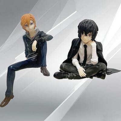 New Bungo Stray Dogs Dazai Zhi Nakahara Chuya Sitting Posture Anime Figure PVC Action Figures Model Anime Carto On Model Toy Gif