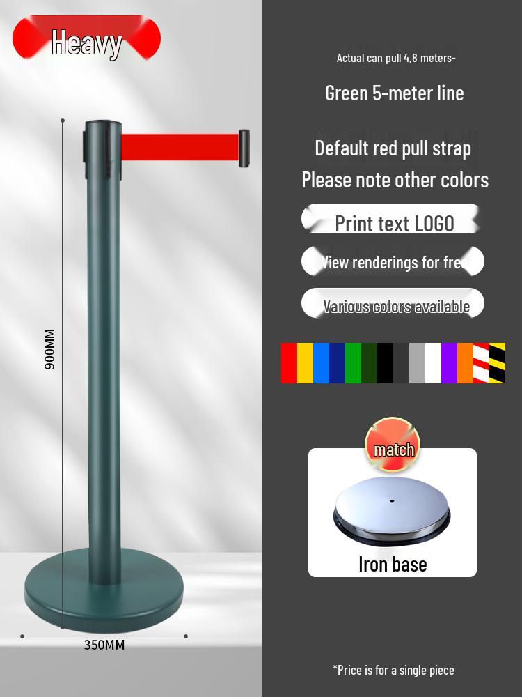 Retractable Queue Barrier Post with Belt
