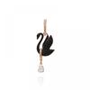 Swarovski 5678047 Swan Black Hoop Drop Earrings