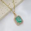 Luxury Square Pendant Necklaces for Women Fashion Zirconia Necklace Wedding Party Jewelry Accessories