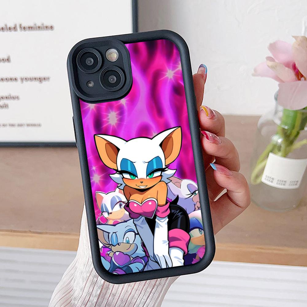 

Anime Rouge Phone Case for iPhone 17 16 15 14 13 12 11 Air Pro Max Plus Black Soft TPU Shockproof Cover iPhone 15 Pro Max