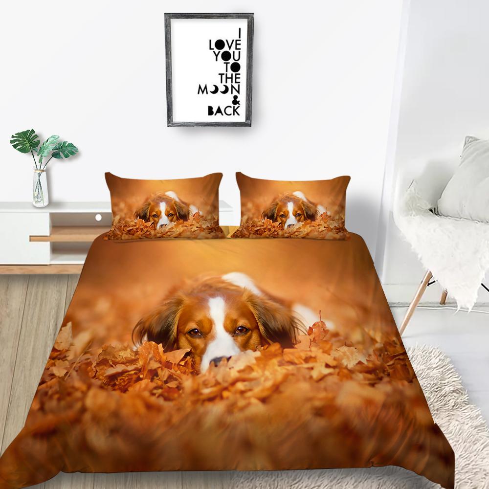 3D Pet Dog Pattern Bedding Set Home Decoration Gift for Boys and Girls Single Bed Double Bed Decoration