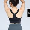 High Waist Tummy Control Sports Bra with Front Zipper, Longline Design, Full Coverage, High Impact Support, and Adjustable Straps.