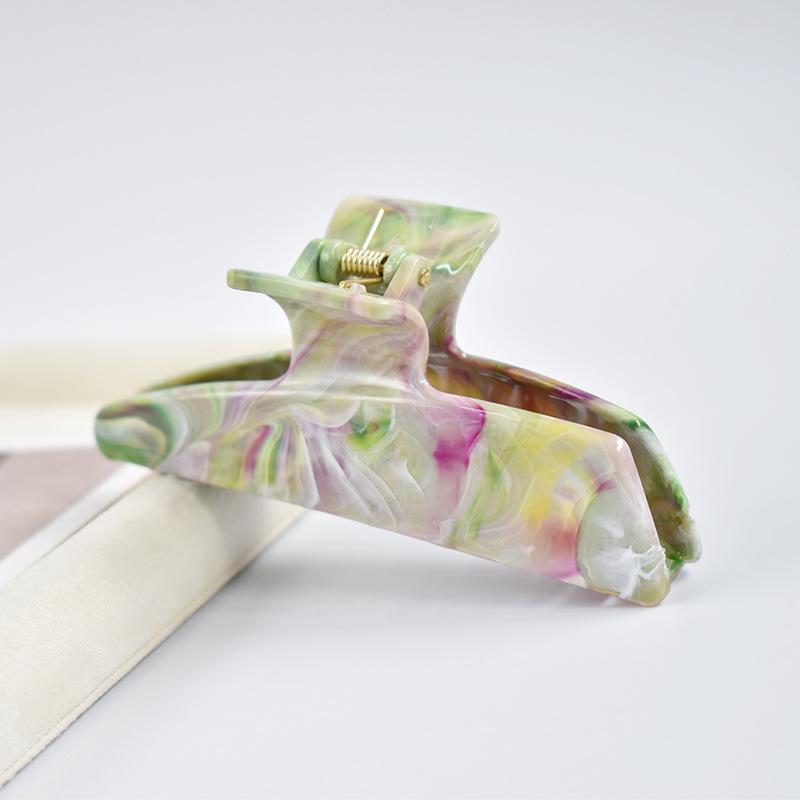 

Fashion color moire clip irregular ponytail hair claw bun head clip female shark clip