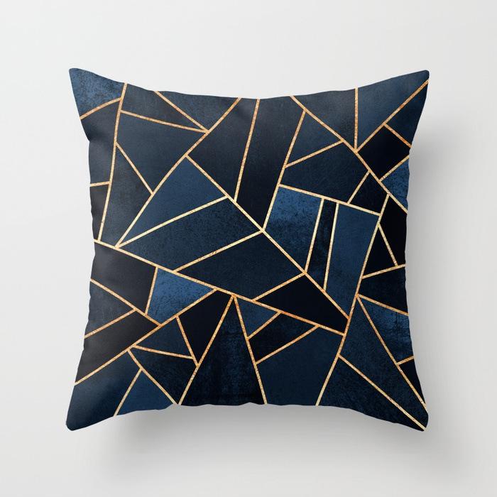 20 New Pink Marble Geometric Pillowcase Marble Velvet Sofa Cushion Cover