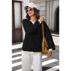 Women Loose Color Block Crew Neck Long Sleeve Casual Pullover Sweatshirt