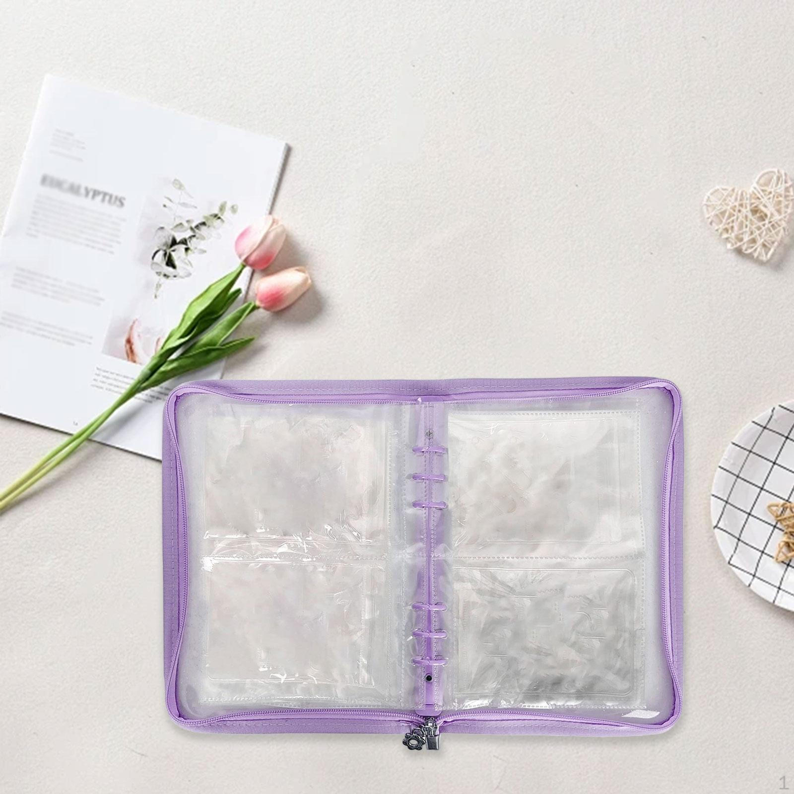 

Книга-органайзер для ювелирных изделий с понятным дизайном для хранения сережек и брошей фиолетовый