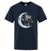Astronaut Watering Plant Moon Graphic Tshirt Space Galaxy Print Unisex Unisex Short Sleeve Casual Universe Streetwear Tee