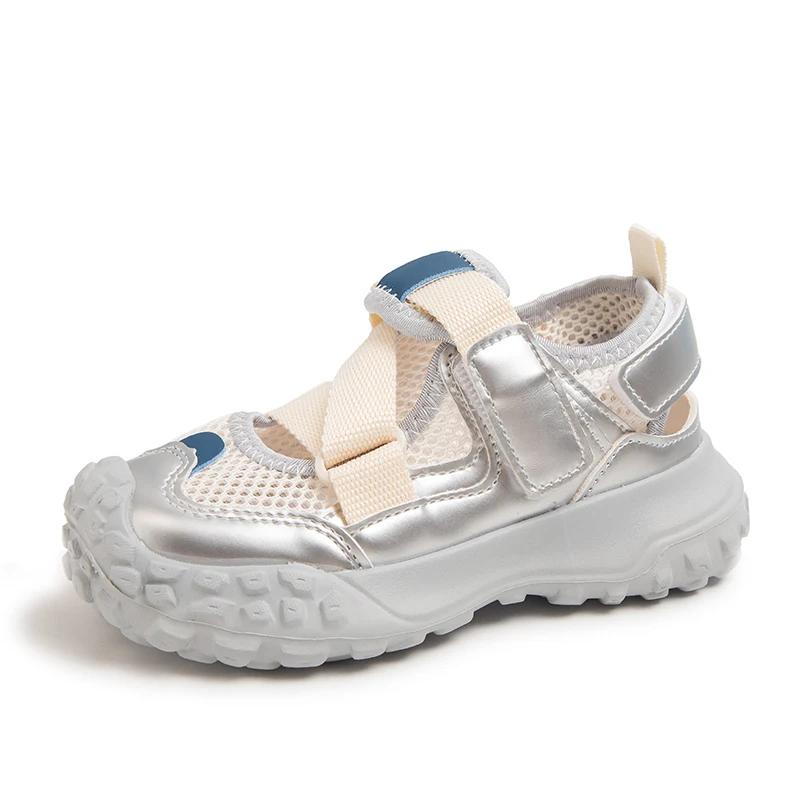 Children Sports Sandals 2024 Summer New Girls Mesh Running Shoes Kids Fashion Versatile Princess Sports Shoes Wear-resistant