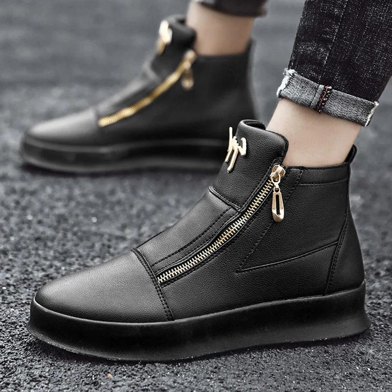 2025 Fashion High Top Leather Casual Sneaker Men Black Platform Sneakers  Designer Superstar Shoes Men Hip Hop Streetwear Shoes