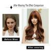 Women's Simulated Wig 60cm Hair Brown Hair Wavy Wig Full Head Cover Rose Hair Net Headwear Beauty Decoration Wig