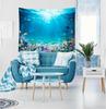 Underwater World Tapestry Blue Ocean Wall Hanging Under The Sea Coral Reef Wall Tapestry Tropical Fish Tank Undersea Tapestries