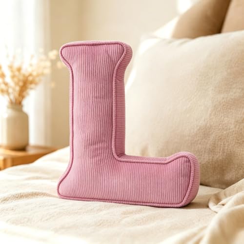 Pink Letter Corduroy Pillow Soft Cute L-shaped Cushion Sofa Bedroom Living Room Decorative Pillow