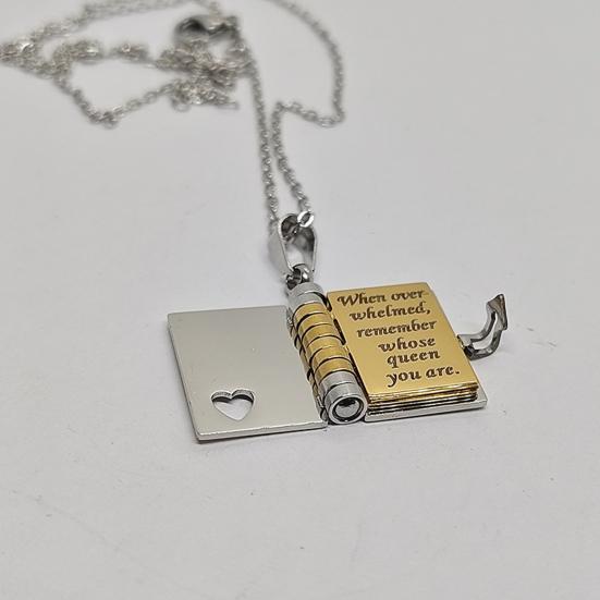 Daughter Book Necklace My Incredible Girl Pendant Stainless Steel Engraved Mini Book Necklace Jewelry Gift
