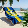 Leeds United 2D Flat Print Beach Towel, Large Soft Quick Dry Towel for Beach Camping Swimming