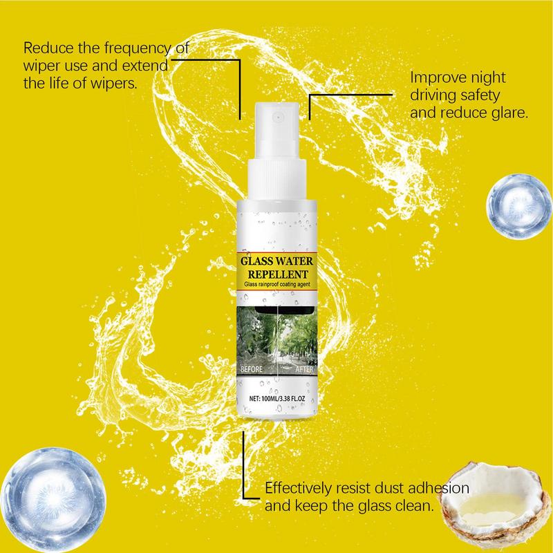 Car Glass Antifogging Agent 100ml Windshield Glass Water-Blocking Anti-Fogging Coating Spray Household Glass Cleaning Car Window