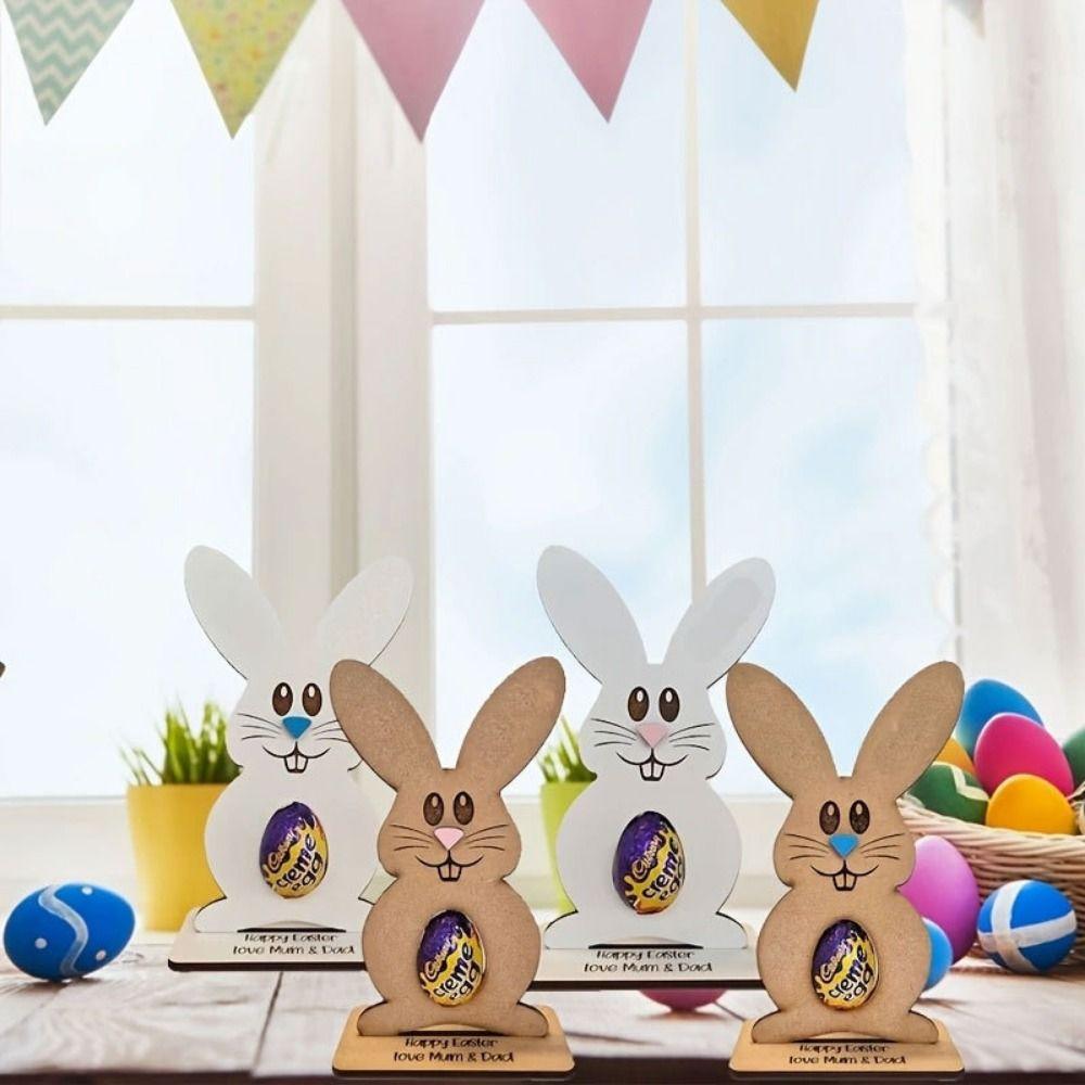 Standing Bunny Easter Egg Rack Creative Chocolate Egg Rack Gift Bunny Egg Rack  Easter Party