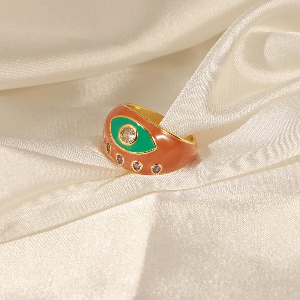 Men's Adjustable Retro Demon Eye Enamel Ring