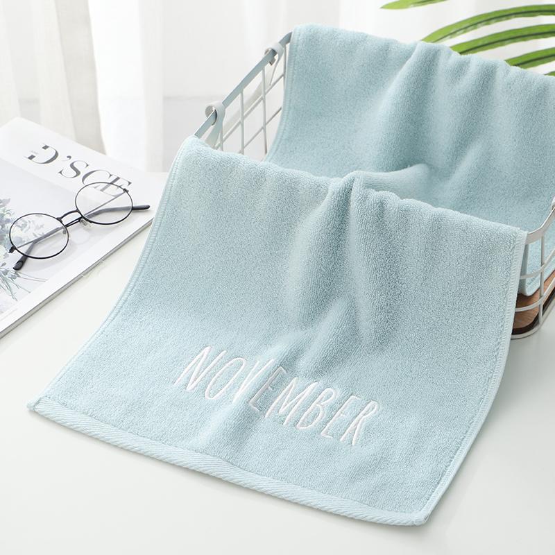 Embriodered Letters Face Towel Pure Cotton Soft Rectangle Towels Good Absorption Simple Creative Kids Adults for Home Bathroom