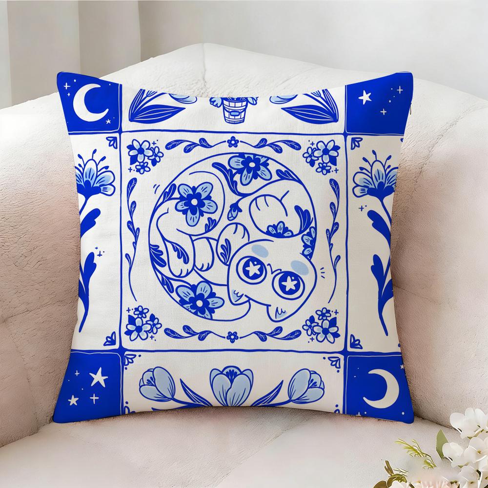 Fashion Cat Cute Pillow Case Pillowcase, Double-sided Printed, Sofa Cushion, Bedroom Headboard Pillow