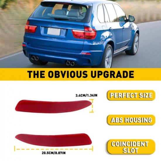 Rear Left Right Bumper Reflector Set for 2007-2013 BMW X5 3.0L 4.4L EXV