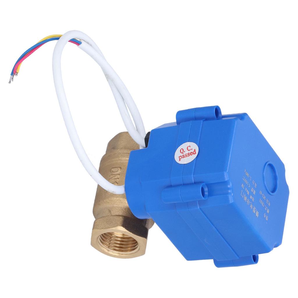Electric Ball Valve BSP Brass Motorized 3 Wire DC3~6V Through with Switch Indication