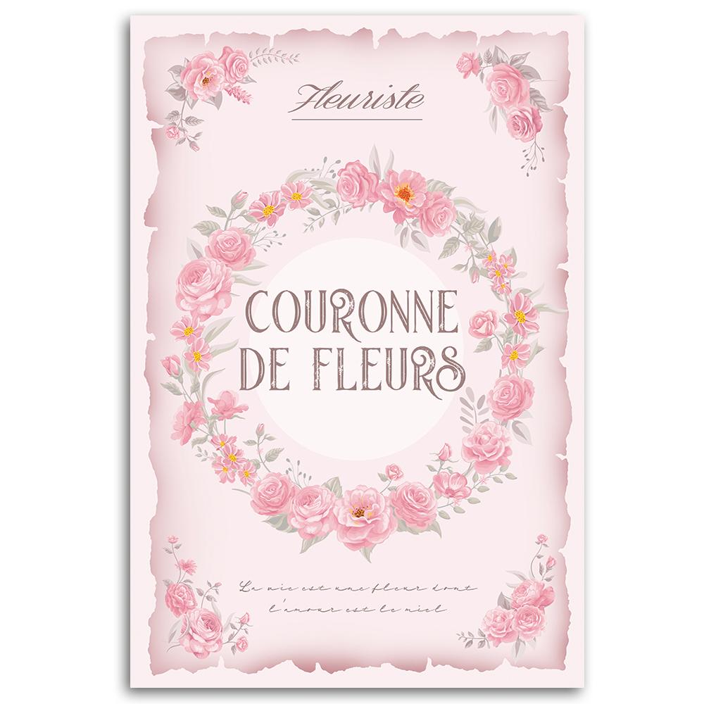 Canvas Print, Shabby Chic Rose Garland
