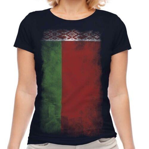 

Belarus Faded Flag Women T-Shirt Bielarus Football Belarusian Jersey Gift S