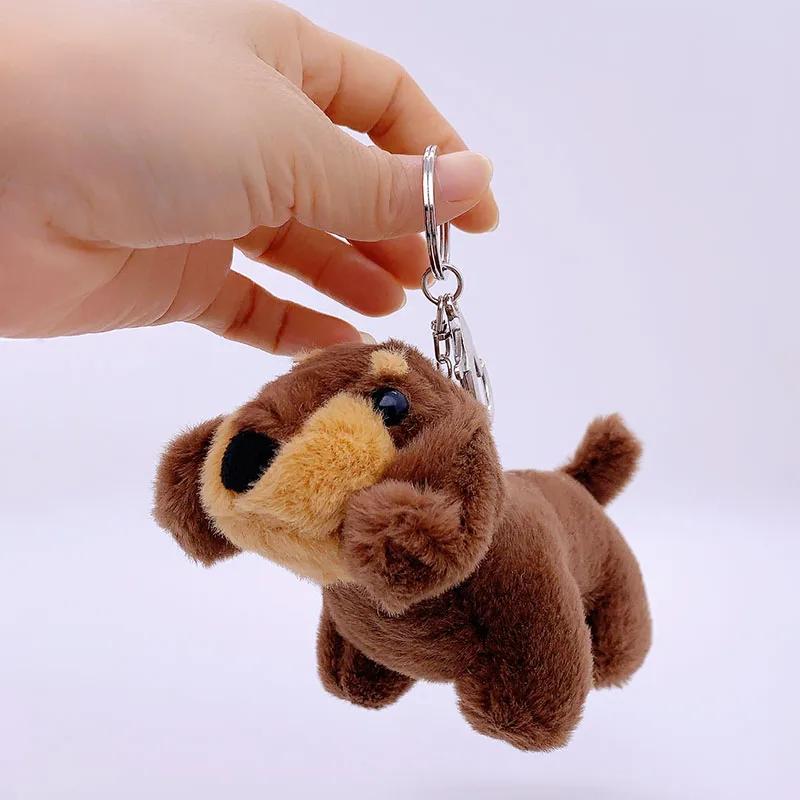 15cm Corea Popular Dibujos Animados Perro Salchicha Llavero Muñeco de Peluche Colgante para Bolso Mini Muñeco Perro Relleno Suave Colgante para Mochila Regalo para Niña Mujer