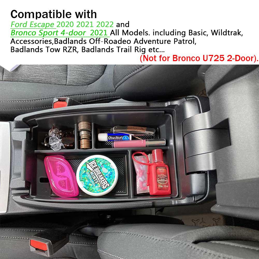 Center Console Organizer for Ford Escape 2020- 2025 2025/Bronco Sport 2025-2025 Car Accessories Armrest Secondary Storage Box