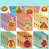 Adorable Cm2408006 Childrens Cartoon Interactive Thanksgiving Turkey Diy Sticker Set