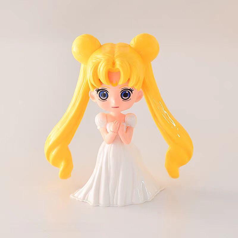 

12cm Anime Sailor Moon Tsukino Usagi Girl Figure Toys Model Pvc Birthday Cake Accessories Decoration Doll Birthday Gifts