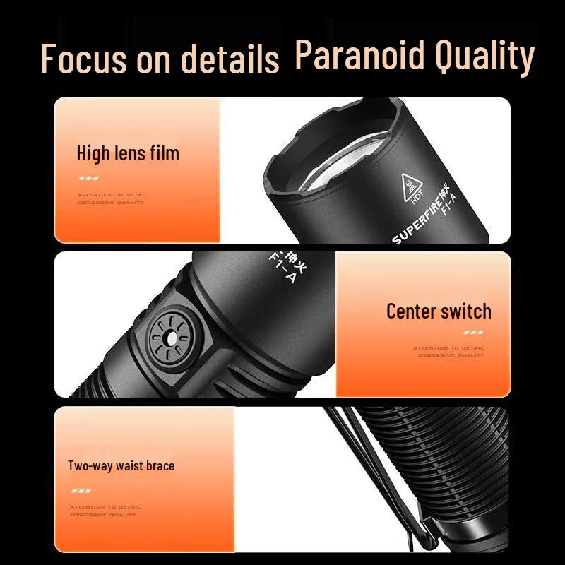 SupFire F1-A Portable Rechargeable LED Flashlight