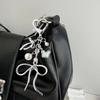 Lovely Bowknot Schoolbag Pendant Keychain Bowknot Chic Sweet Heart Cartoon Charm for Boys Girls Collectible Art
