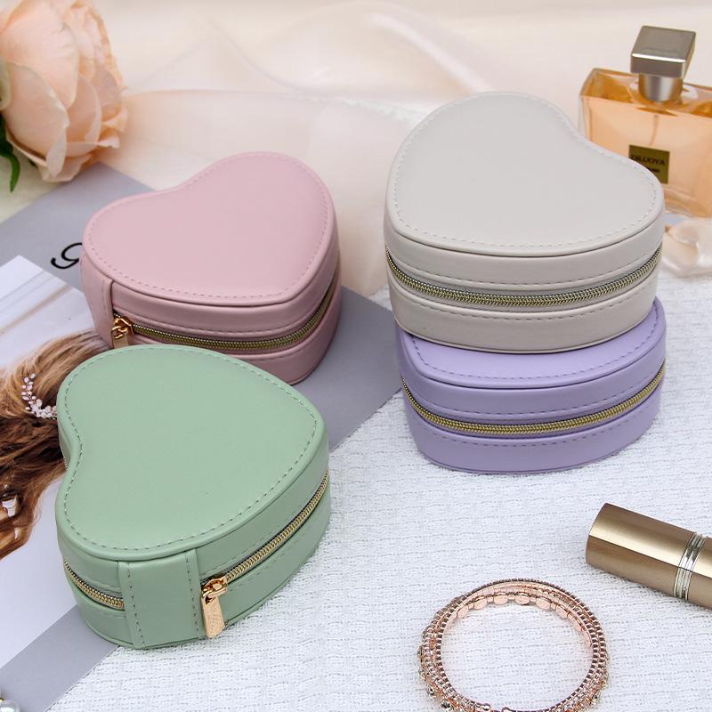 Heart-Shaped Leather Jewelry Box: Elegant, Portable, and Exclusive Earring Storage