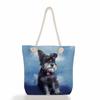 Multifunctional Dog Printed Thick Rope Shoulder Beach Bag Casual Large Capacity Handbag 7598 CLE