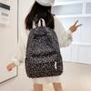 Flower Print Backpack Women's School Bag Campus Girls Nylon Backpack