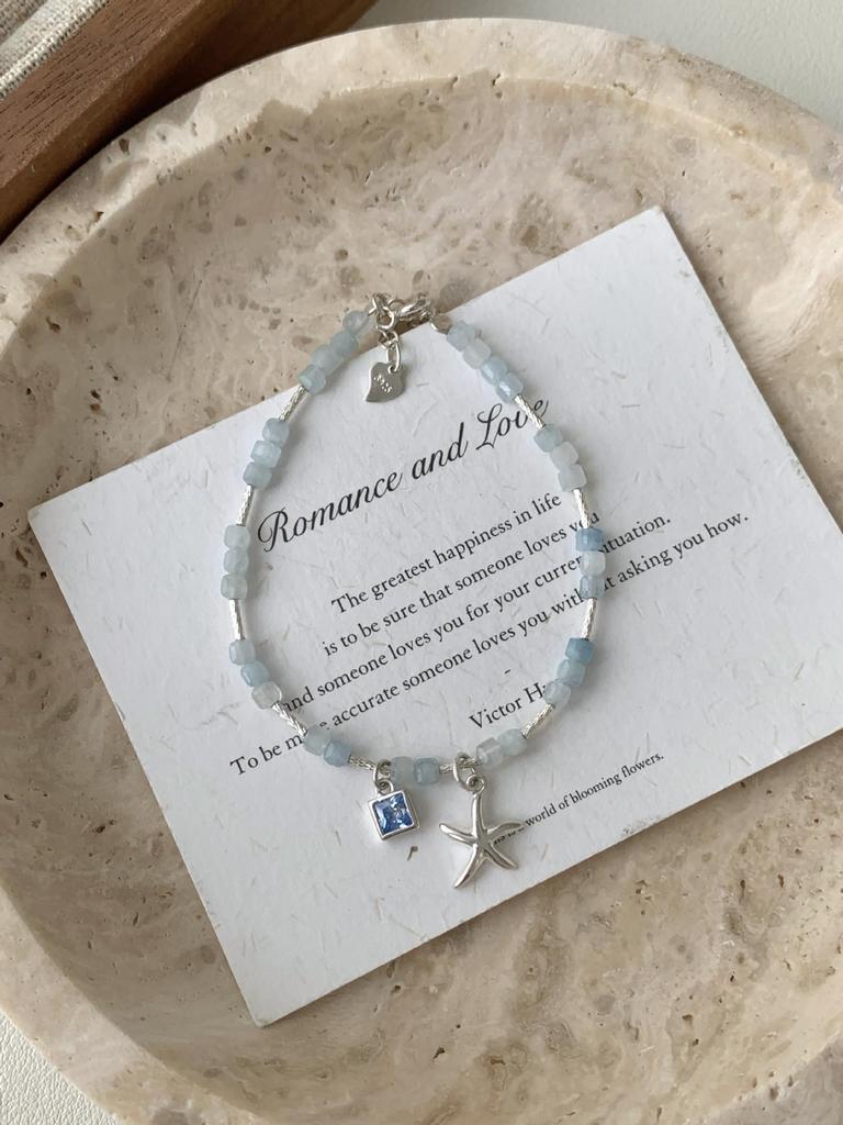 Summer Starfish Beaded Bracelet: Women's Japanese Retro Niche Design, Light Luxury, High-End, Versatile Hand Jewelry