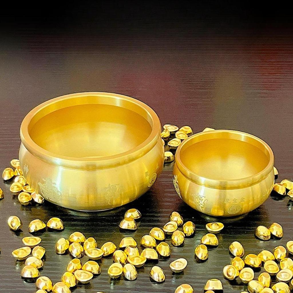 Feng Shui Treasure Bowl Desktop Ornament Gift Decor Luck Fu Bowl Creative Statue