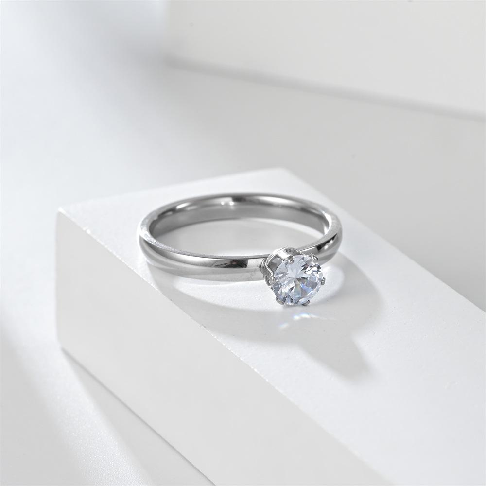 Edelstahl Diamantfassung Partnerringe Für Frauen Männer Verlobungsring Zirkon Valentinstag Geschenke Größe 5-12