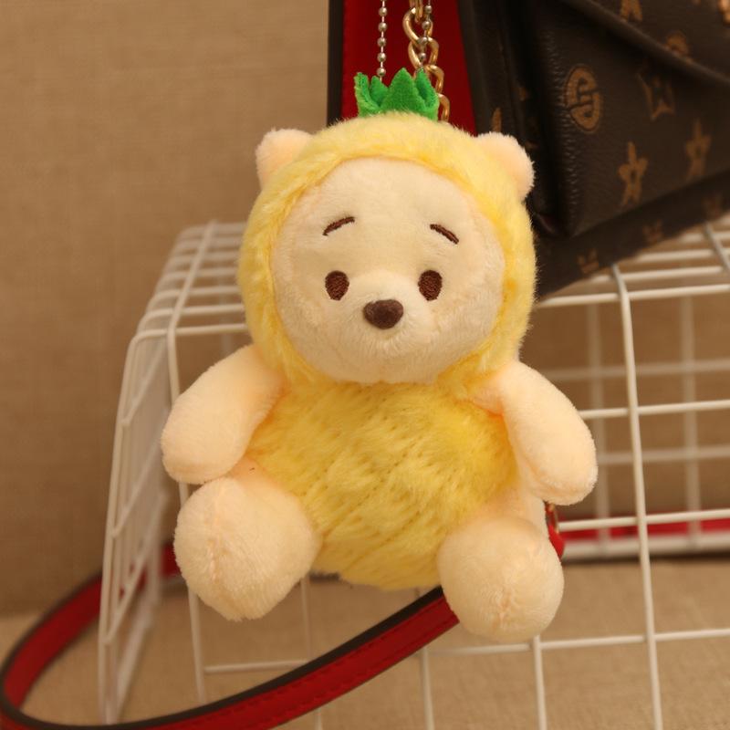 Neuer Ananas Welpen Bär Puppe Plüsch Teddybär Schultasche Geschenk Puppe Seitenstil Anhänger Schlüsselanhänger
