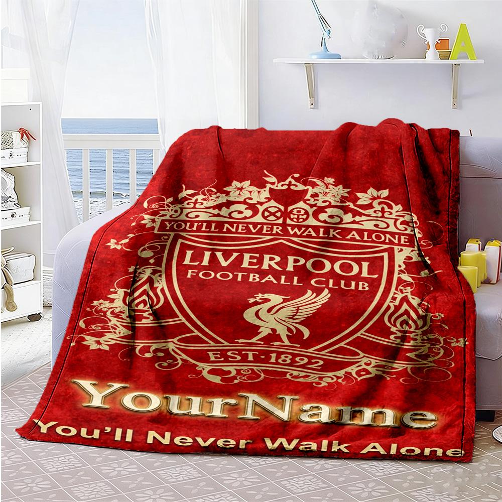Liverpool Personalized Name Blanket Lightweight Personalized Blanket Soft Warm Cozy Versatile for Sofa Livingroom Office Chair Chair