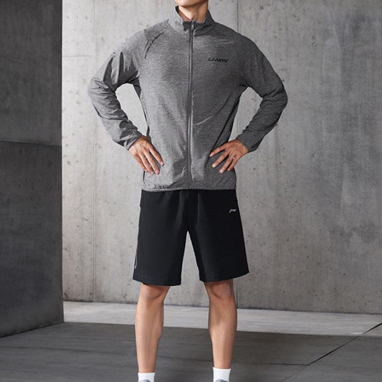 Li-Ning Training Series Solid Color Long Sleeve Sweatshirt Men Tops Mixed-Gray AWDS591-1