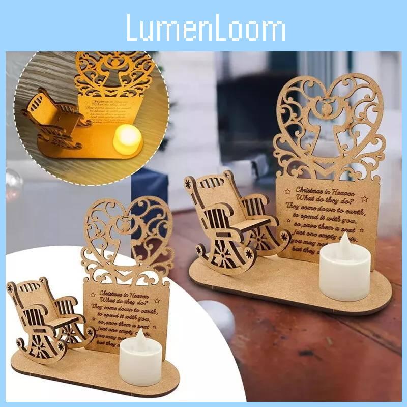 Christmas Heaven In Poem Tree Rocking Chair Candle Lights Memorial Ornament Gift