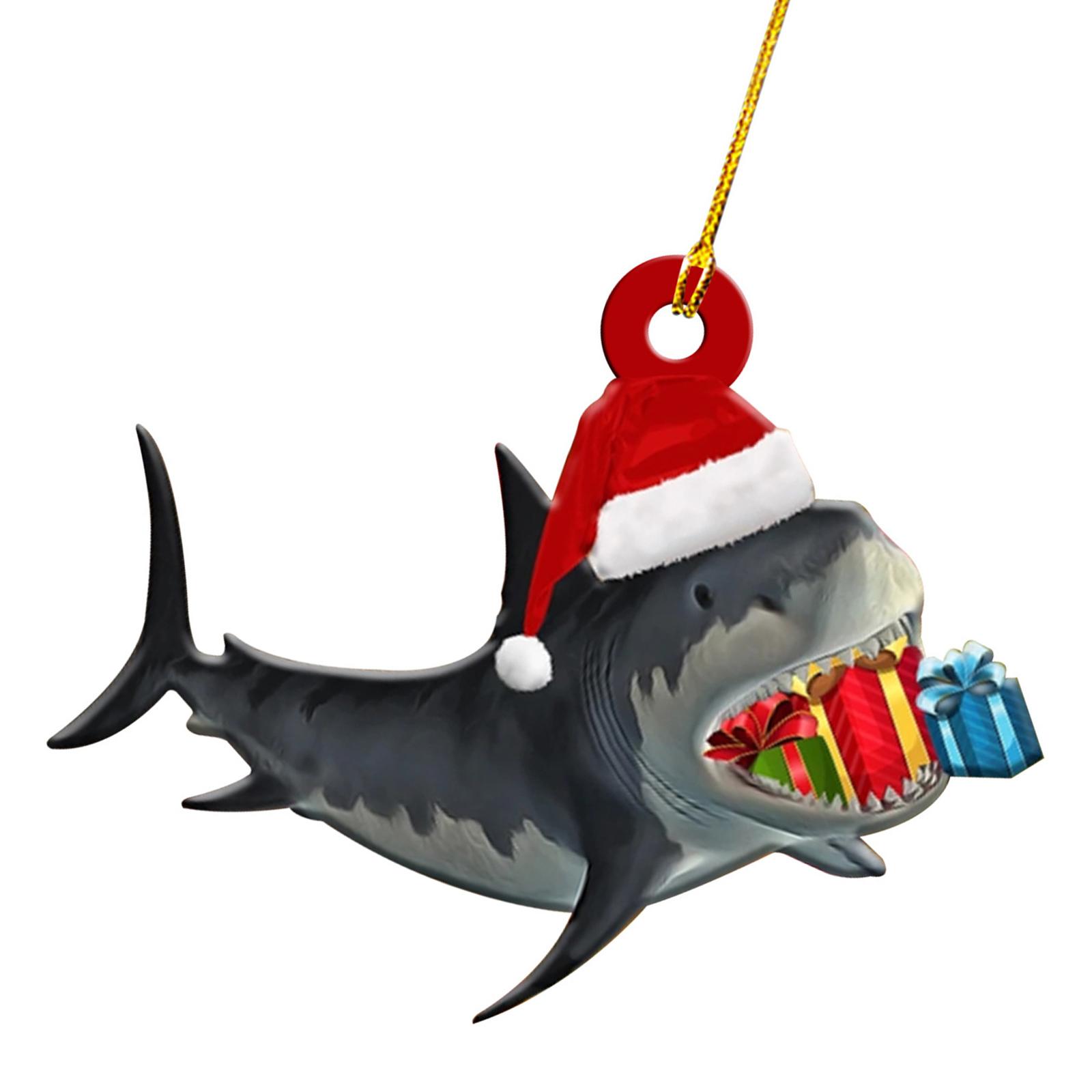 

Фестивальний підвісний шарм у формі акули, акрилова прикраса для різдвяної ялинки та інтер єру автомобіля, декоративний кулон для приміщення T1