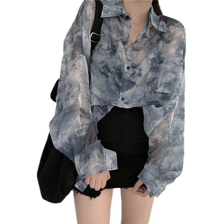 Women's Long Sleeve Shirt Plus Size Printed Loose Shirt
