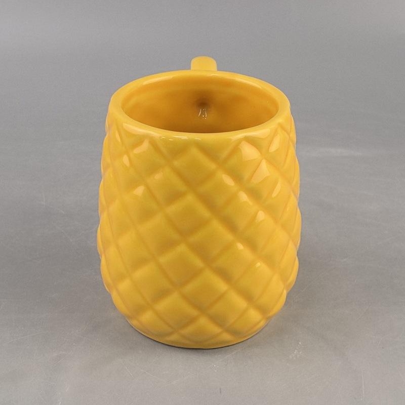Creative Custom-made Fruit-shaped Pineapple Ceramic Cute Style Mug Large Capacity Universal High-value Coffee Cup