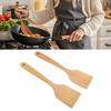 2PCS Wooden Spatula Cooking Turner Beech Wood Long Handle Wide Flat Frying Spatula for Kitchen Cookware