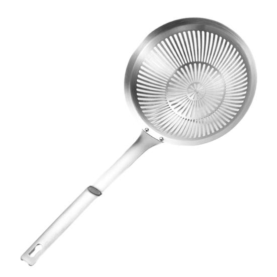 

Stainless Steel Deep Skimmer with Long Handle Heavy-Duty Slotted Spoon for Dumplings Noodles Frying Rust-Proof Dishwasher Safe Essential Kitchen Tool S