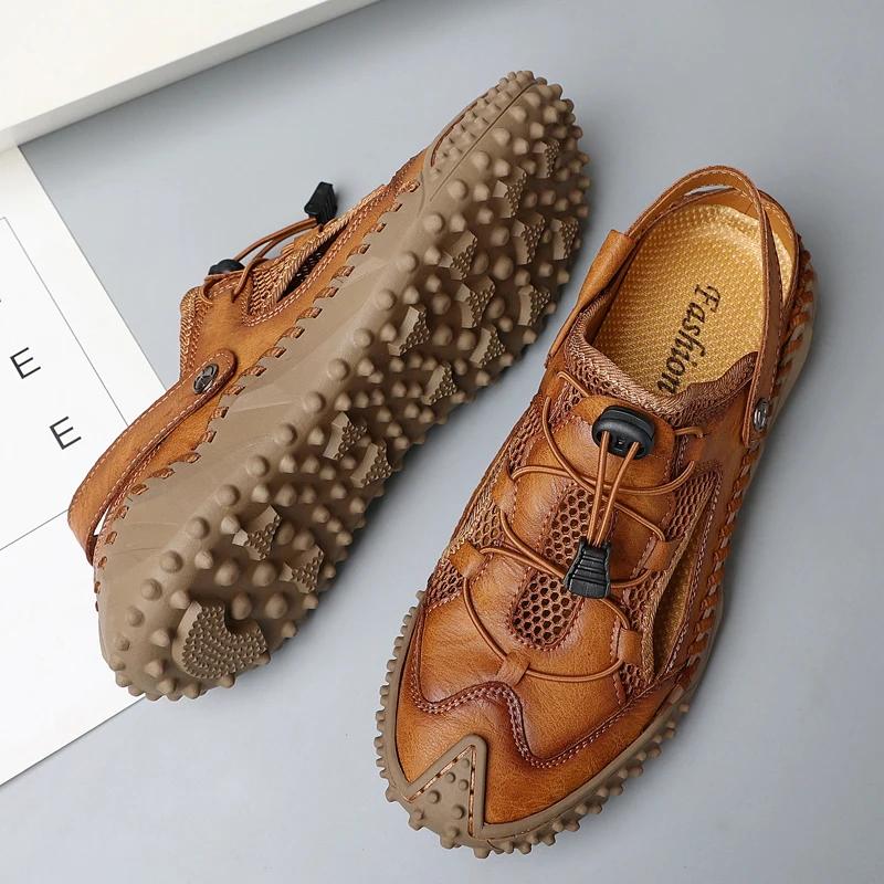 Men's Summer Sandals for Men 2024 Comfortable Men's Sandal Man Beach Sandals Original Brands Shoes Man's Leather Sandal Trend